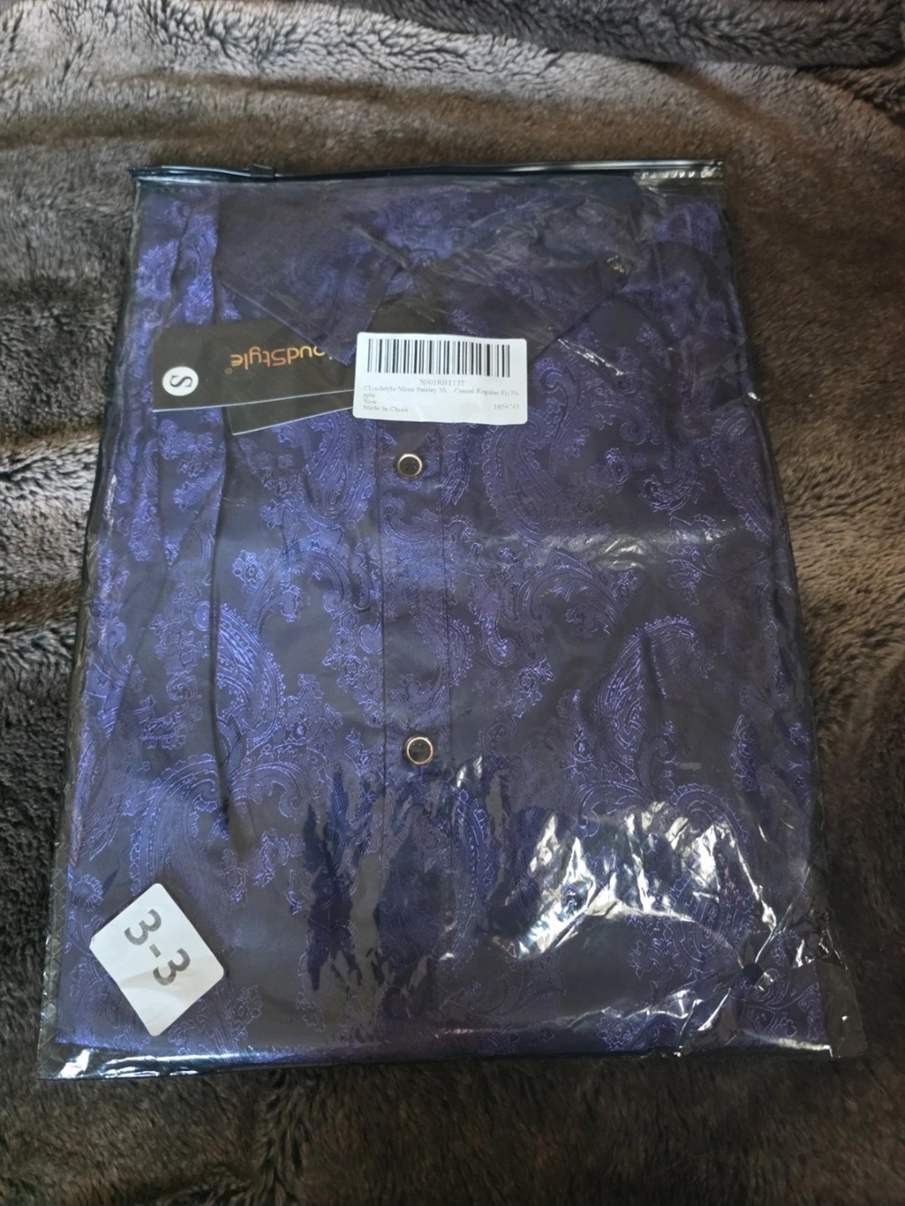 Paisley Jacquard Button-Down Shirt - Purple